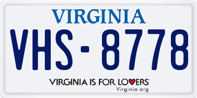 VA license plate VHS8778