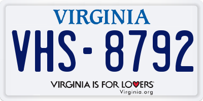 VA license plate VHS8792