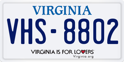 VA license plate VHS8802