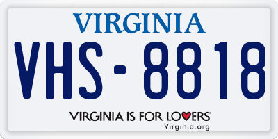 VA license plate VHS8818