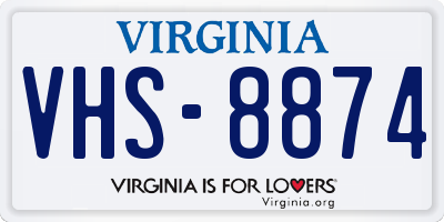 VA license plate VHS8874