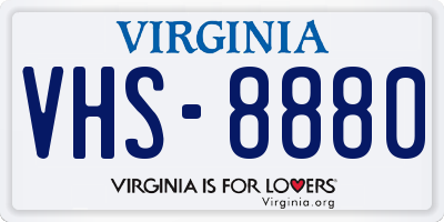 VA license plate VHS8880