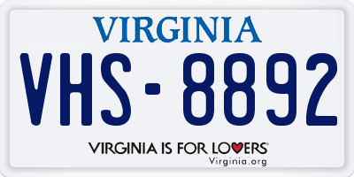 VA license plate VHS8892