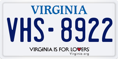 VA license plate VHS8922