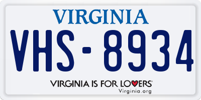 VA license plate VHS8934