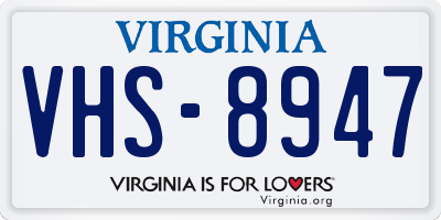 VA license plate VHS8947