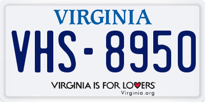 VA license plate VHS8950