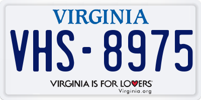 VA license plate VHS8975