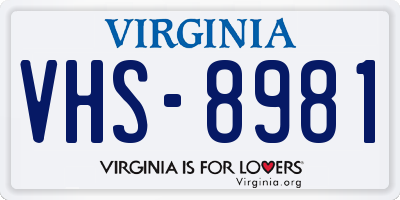VA license plate VHS8981