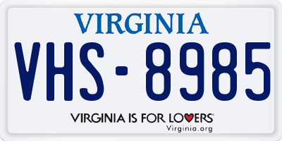 VA license plate VHS8985