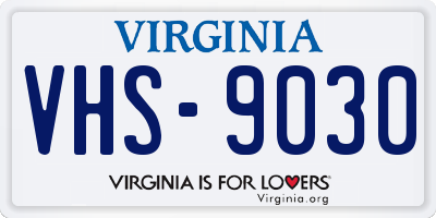 VA license plate VHS9030