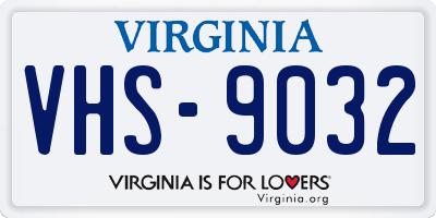 VA license plate VHS9032