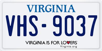 VA license plate VHS9037