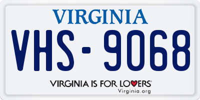VA license plate VHS9068