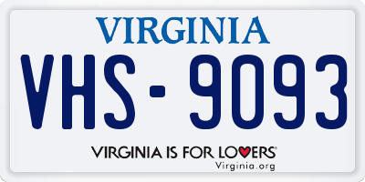VA license plate VHS9093