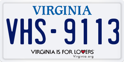 VA license plate VHS9113