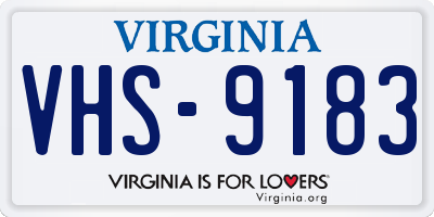 VA license plate VHS9183