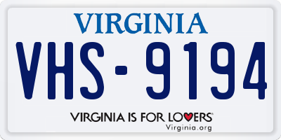 VA license plate VHS9194