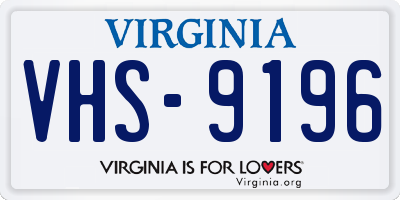 VA license plate VHS9196