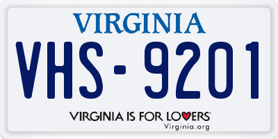 VA license plate VHS9201