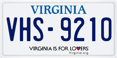 VA license plate VHS9210