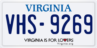 VA license plate VHS9269
