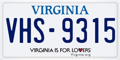 VA license plate VHS9315