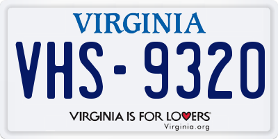 VA license plate VHS9320