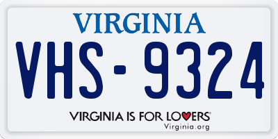 VA license plate VHS9324