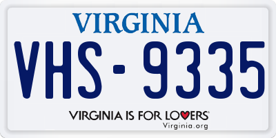 VA license plate VHS9335