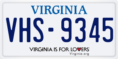 VA license plate VHS9345