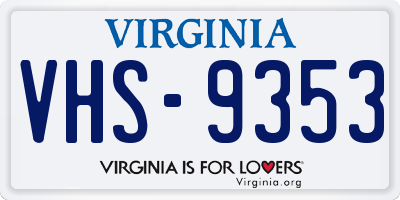 VA license plate VHS9353