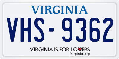 VA license plate VHS9362