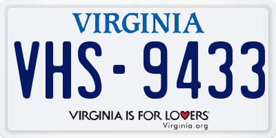 VA license plate VHS9433