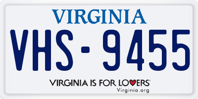 VA license plate VHS9455