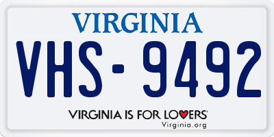 VA license plate VHS9492