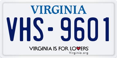 VA license plate VHS9601