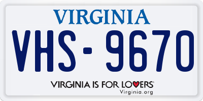 VA license plate VHS9670