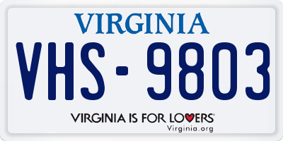 VA license plate VHS9803