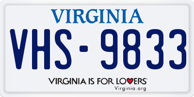 VA license plate VHS9833
