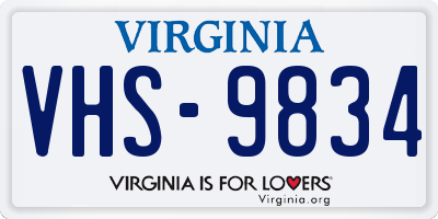 VA license plate VHS9834