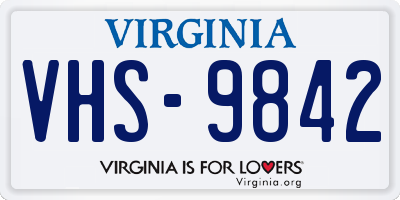 VA license plate VHS9842