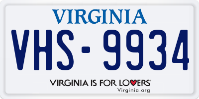 VA license plate VHS9934