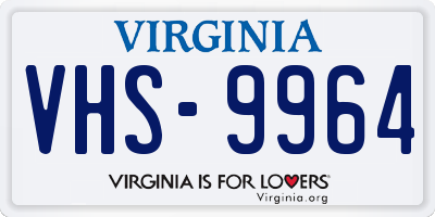 VA license plate VHS9964