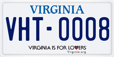 VA license plate VHT0008