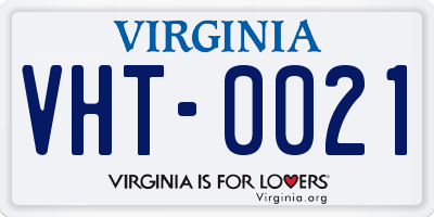 VA license plate VHT0021