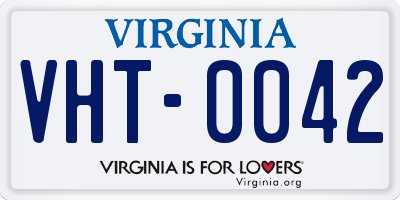 VA license plate VHT0042