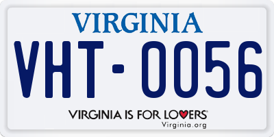 VA license plate VHT0056