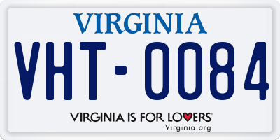 VA license plate VHT0084