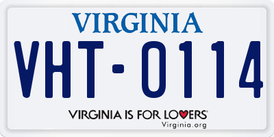 VA license plate VHT0114